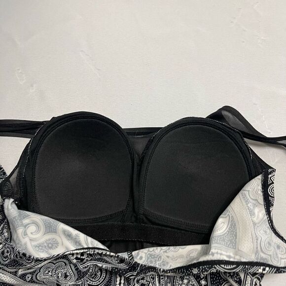 Shore Shapes Black White Paisley One Piece Swimsuit Bathing Suit Size 12 - Picture 8 of 8